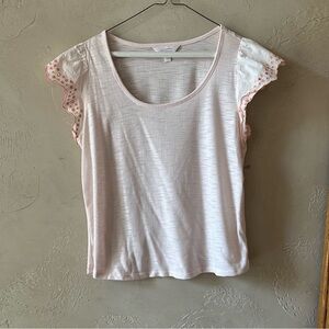 Lauren Conrad Pink Lace Sleeve Women's Top